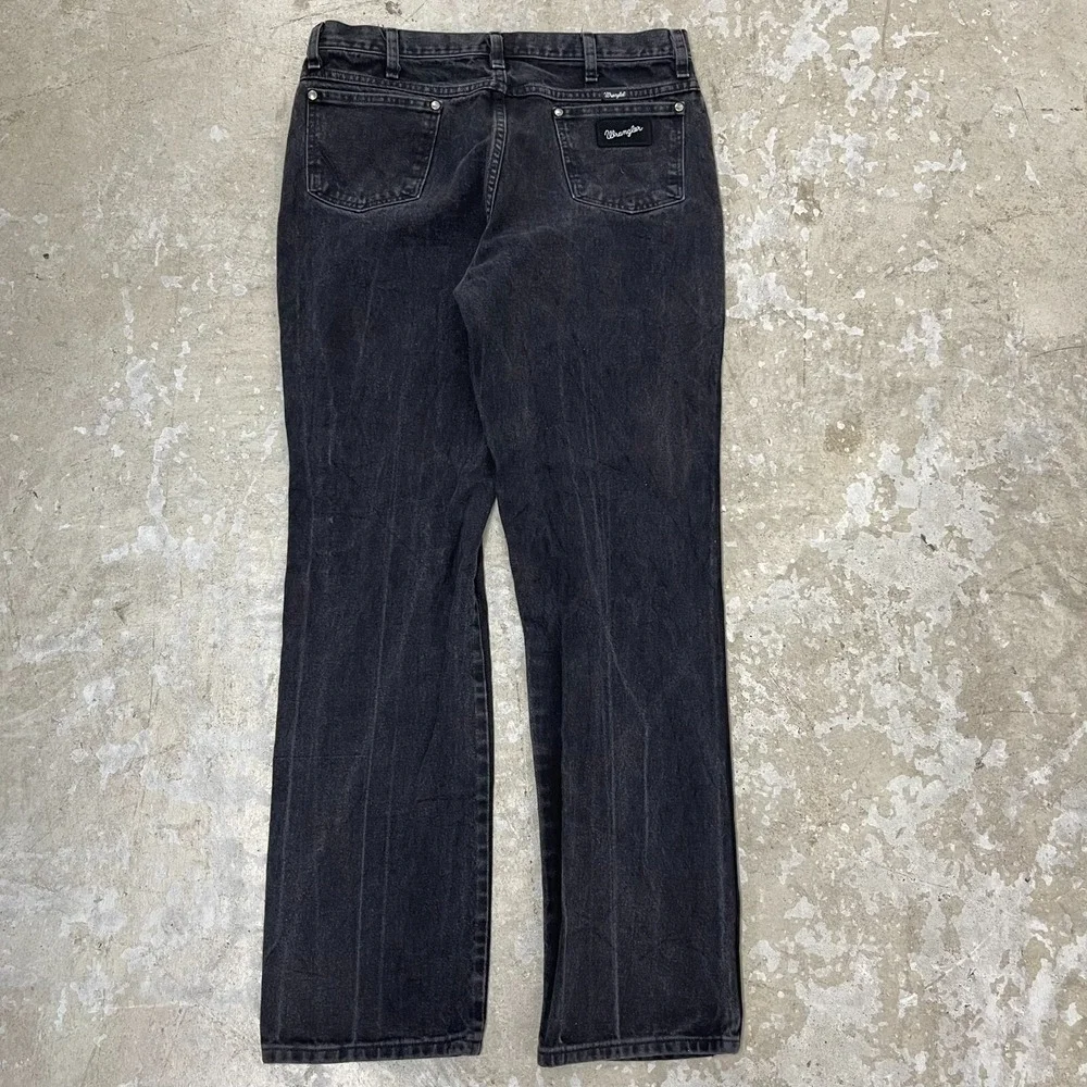 Vintage Wrangler Jeans 36x34 Black Pants 933 Silver Cowboy Western Fits 35x32‎